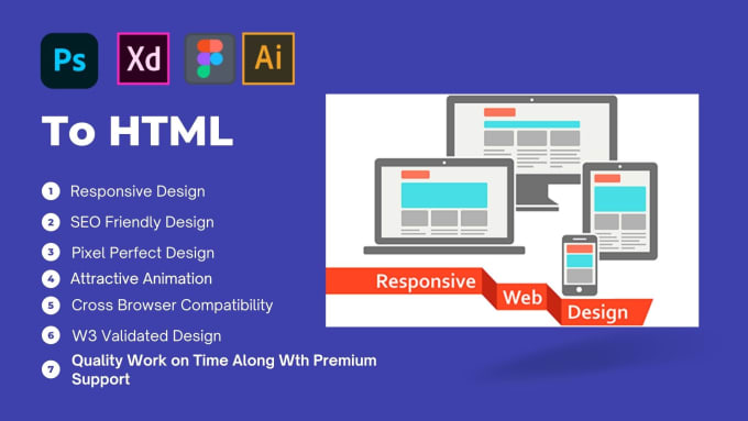 Gig Preview - Convert figma to html, xd to html, psd to html, css and bootstrap