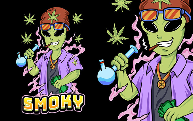 Gig Preview - Design a cartoon logo for cannabis weed marijuana brands