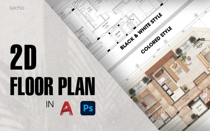 Gig Preview - Render professional 2d floor plans in autocad and photoshop