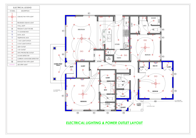 Bestseller - draw electrical lighting plan, load calculation, sld