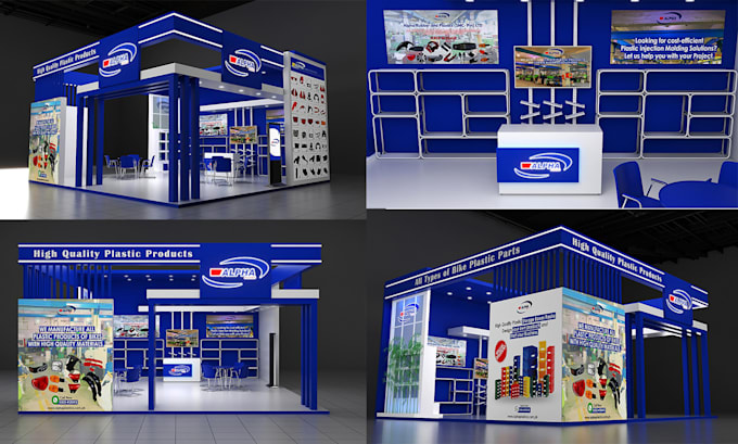 Gig Preview - Do 3d exhibition stalls, booths, and kiosk designs