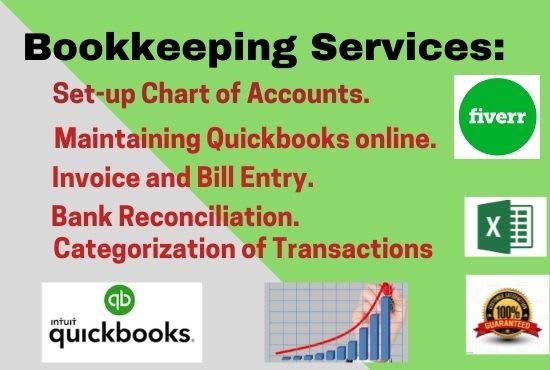 Gig Preview - Do your bookkeeping services through quick books online