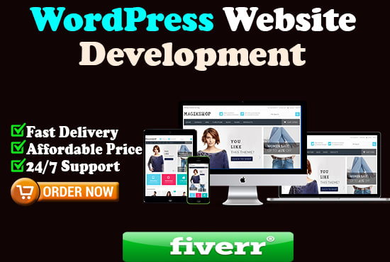 Gig Preview - Develop wordpress website, ecommerce website responsive wordpress website design