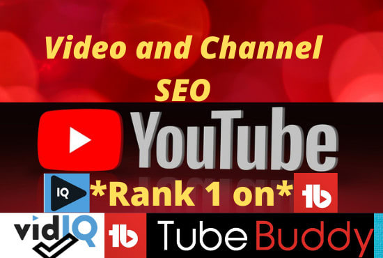 Gig Preview - Do youtube channel and video seo by vidiq and tubebuddy and rank top 10