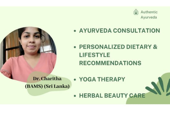 Gig Preview - Do ayurveda consultation with dietary lifestyle recommendations and yoga therapy