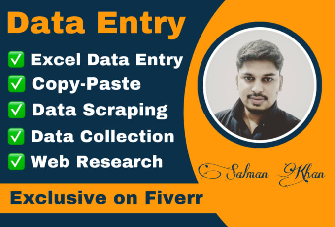 Gig Preview - Do accurate data entry, copy paste, data mining, and web research