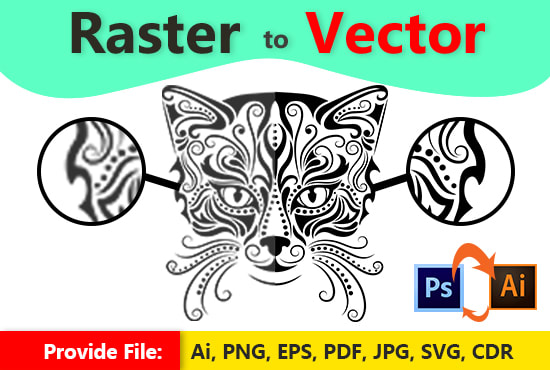 Gig Preview - Convert raster to vector image logo redraw or tracing any image