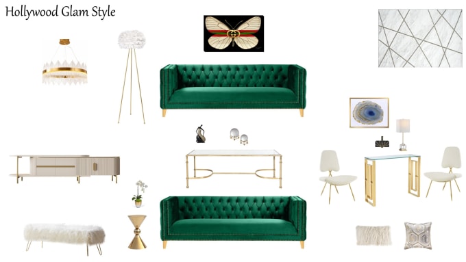 Gig Preview - Make a mood board for your living room with a shopping list