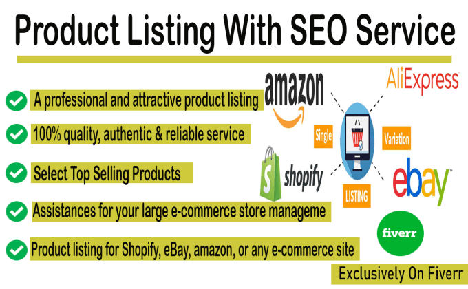 Gig Preview - Do products listing ebay amazon shopify SEO service