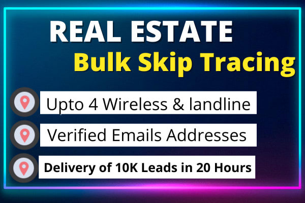 Gig Preview - Do real estate bulk skip tracing in just 24 hours