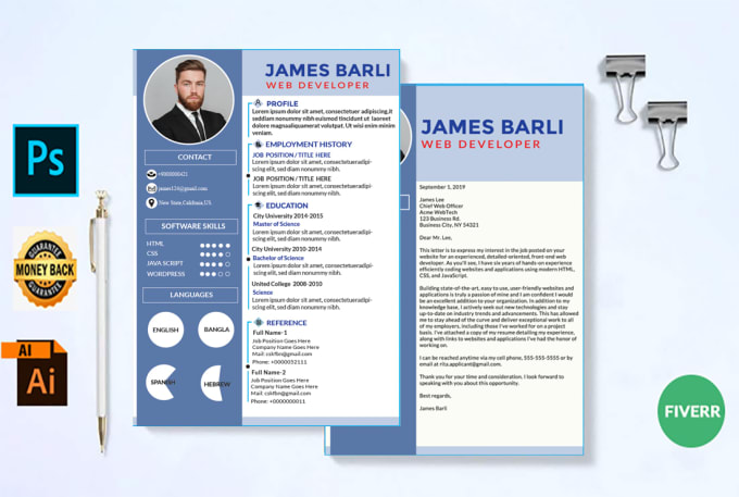 Gig Preview - Design creative professional modern CV or resume builder or template in 4 hours