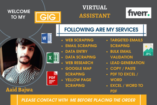 Gig Preview - Do web research,lead generation, excel data entry