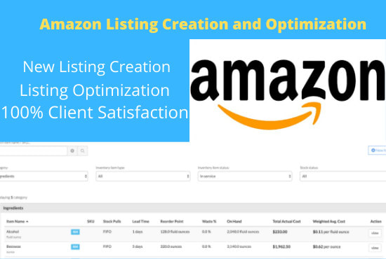 Gig Preview - Create and listing optimization on amazon seller central account