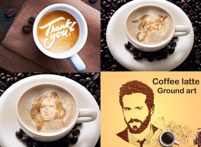 Gig Preview - Put text, logo, image on coffee latte art and ground art