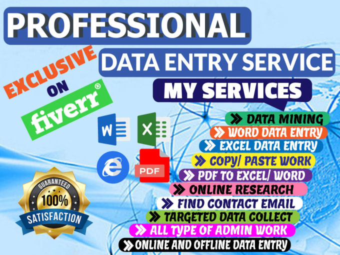 Gig Preview - Do fastest data entry within hours and lower price