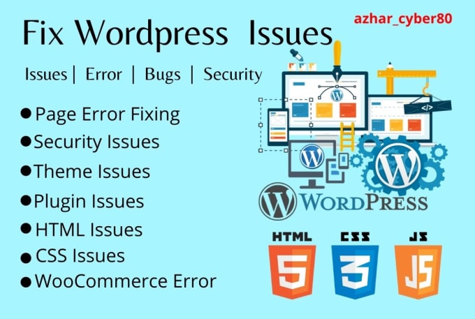 Gig Preview - Fix wordpress errors, bugs, security, or CSS problems