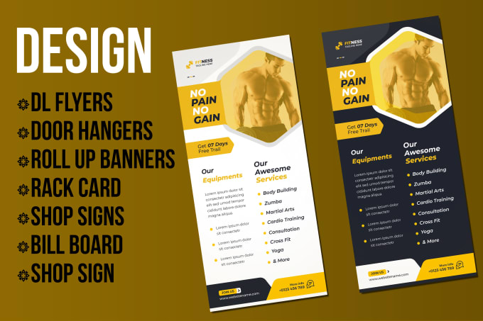 Bestseller - design dl flyer, door hanger, retractable banner, bill board, and yard signs