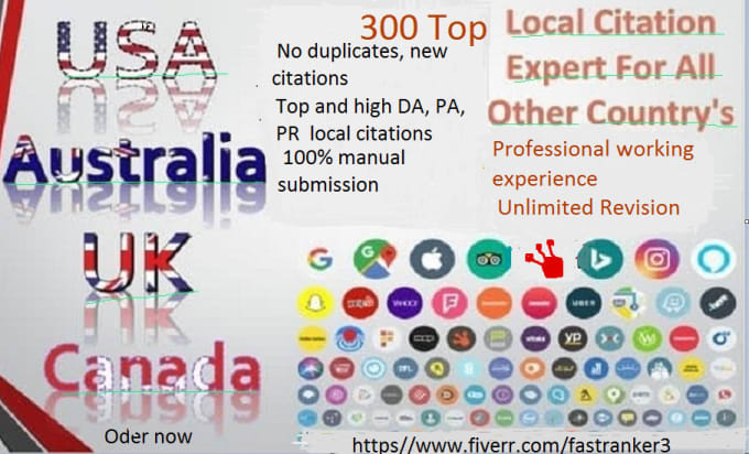 Gig Preview - Do USA,UK,canada,australia 200 best local listing or citation