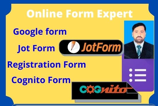 Gig Preview - Create resposnsive google form, cognito form, jot form, surveys monkey