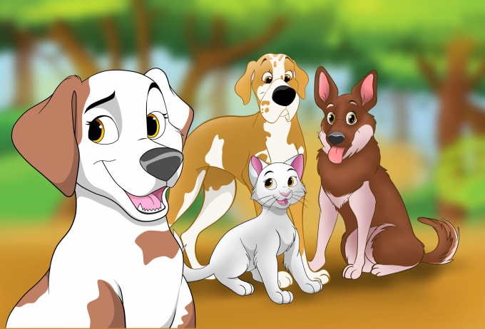 Gig Preview - Draw amazing pet disney portrait