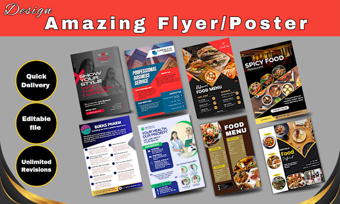 Bestseller - design corporational flyer, brochure, event poster, menu in 24 hours