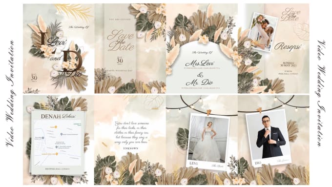 Bestseller - do unique wedding invitation online or offline design