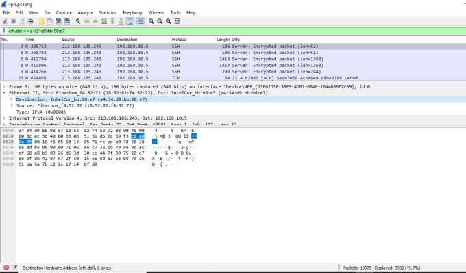 Gig Preview - Do deep packet inspection using wireshark