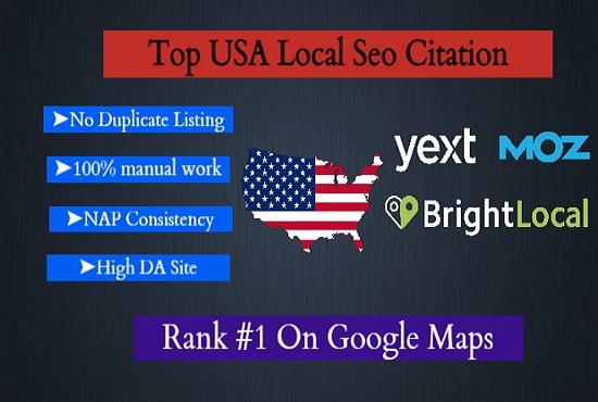 Gig Preview - Do top 300 USA local seo citation for your business