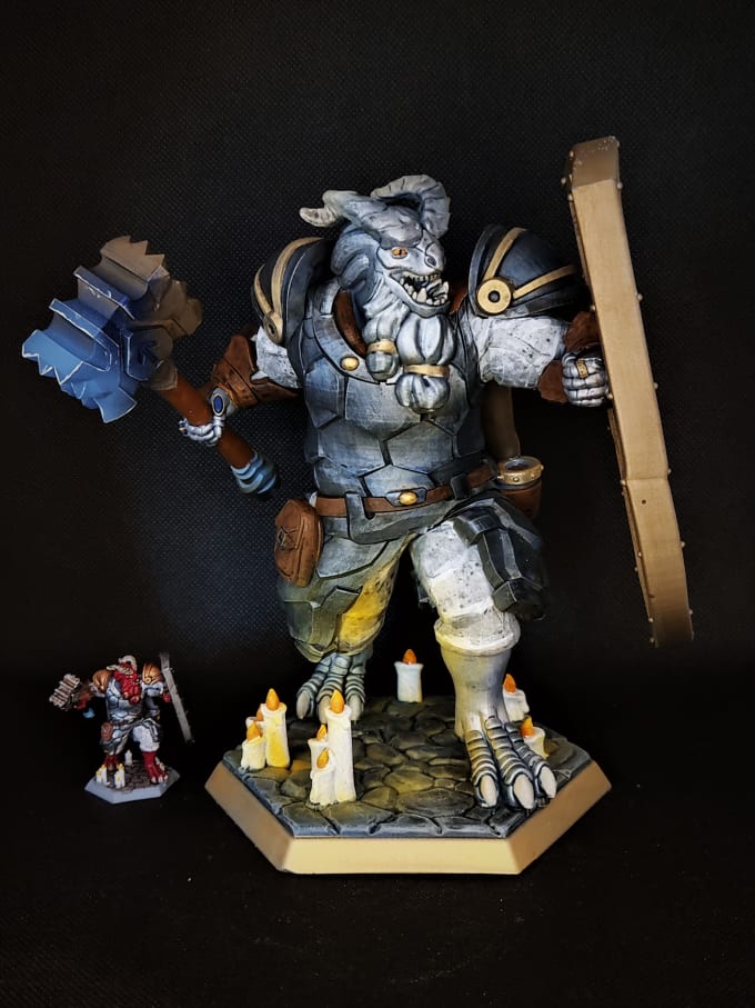 Gig Preview - 3d print a massive statue of your heroforge or dnd miniature