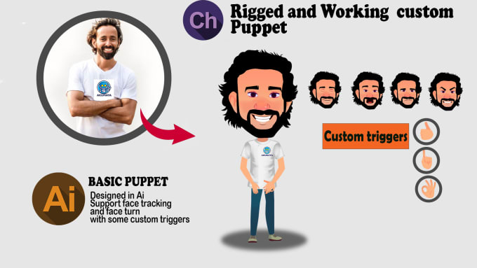 Bestseller - create custom adobe character animator puppets