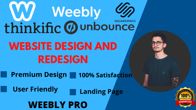 Gig Preview - Professionally design weebly, unbounce or thinkific website