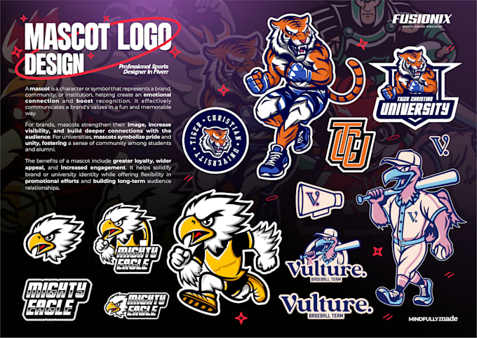 Bestseller - design custom sports mascot logo for college, esports, teams n merchandise