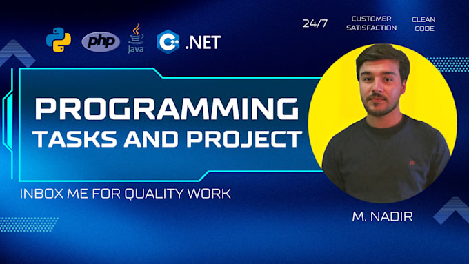 Gig Preview - Do programming tasks in java, c, cplusplus, csharp, python