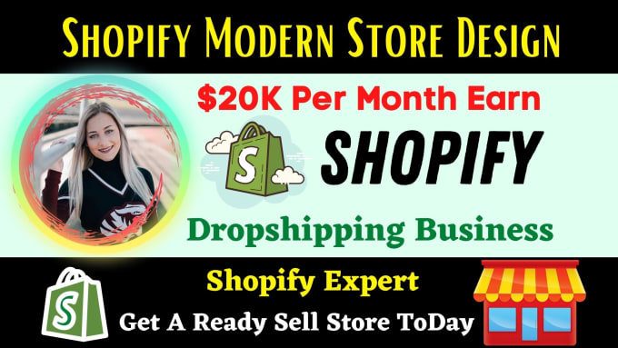 Gig Preview - Setup shopify website 20k per month premium shopify dropshipping store