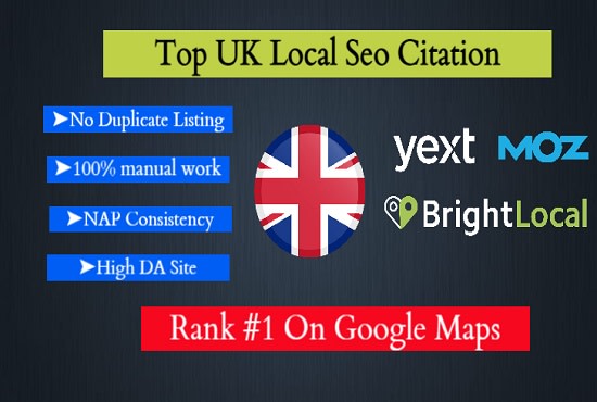 Gig Preview - Do 200 UK local seo citation from brightlocal, yext and moz