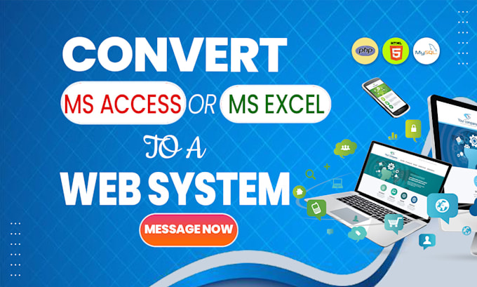 Gig Preview - Convert your old microsoft access, excel files to web system