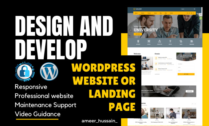 Gig Preview - Design a responsive wordpress website or landing page in 10 hours