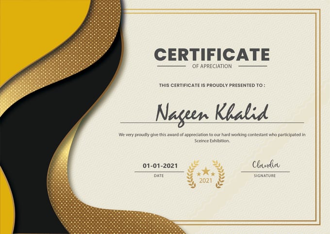 Gig Preview - Design professional diploma, award certificate