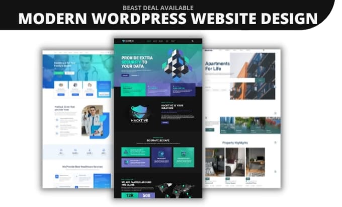 Gig Preview - Build a modern and responsive wordpress website design