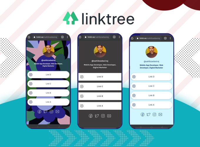 Gig Preview - Set up linktree of one click of biosocial links instagram