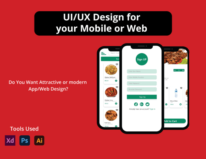 Gig Preview - Design your mobile or website ui ux design