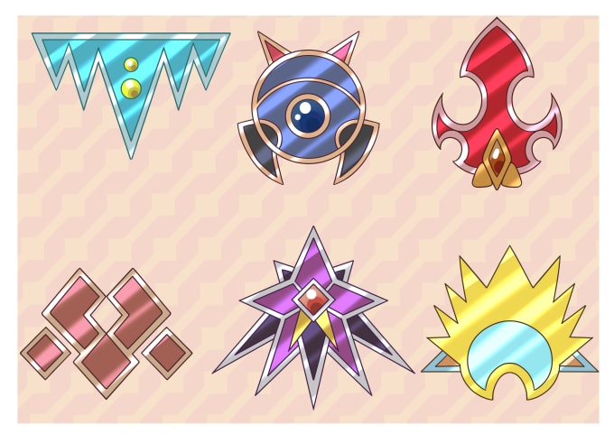 Gig Preview - Create amazing pokemon gym badge, pokemon badge logo