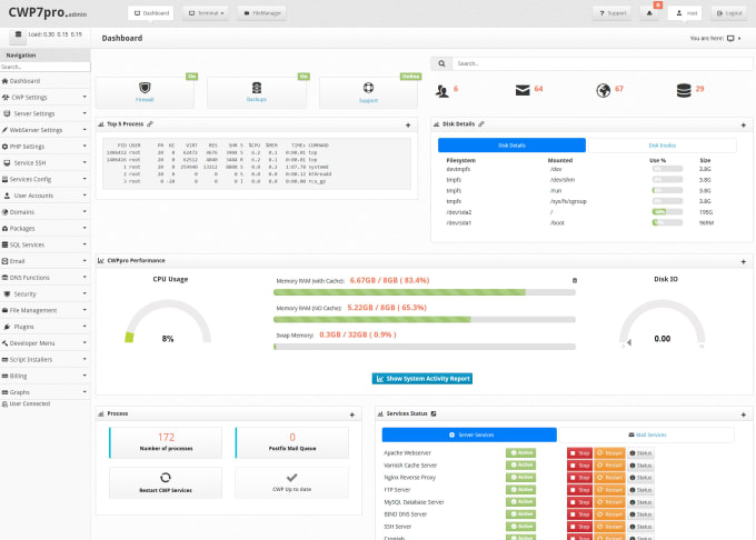 Gig Preview - Install cwp centos web panel and configure on the server