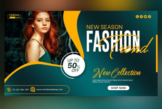 Gig Preview - Design web banners, shopify store banner, banner ads, youtube and website banner