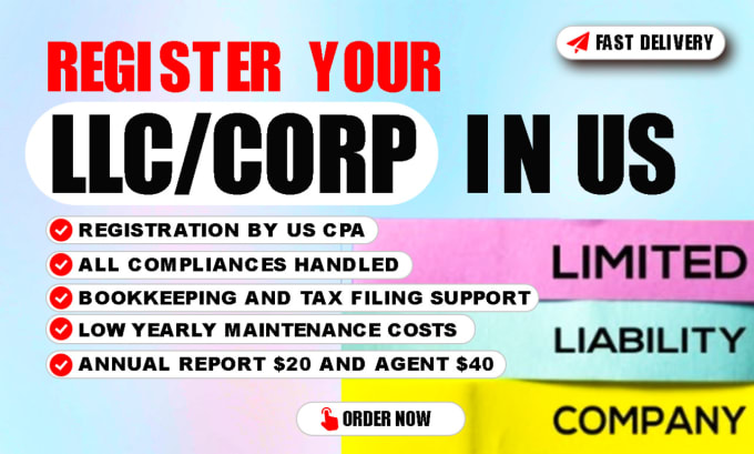 Gig Preview - Register, incorporate your llc corp business in new mexico wyoming delaware USA