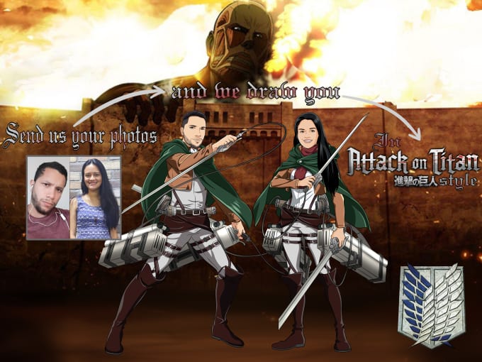 Gig Preview - Draw attack on titan custom portrait