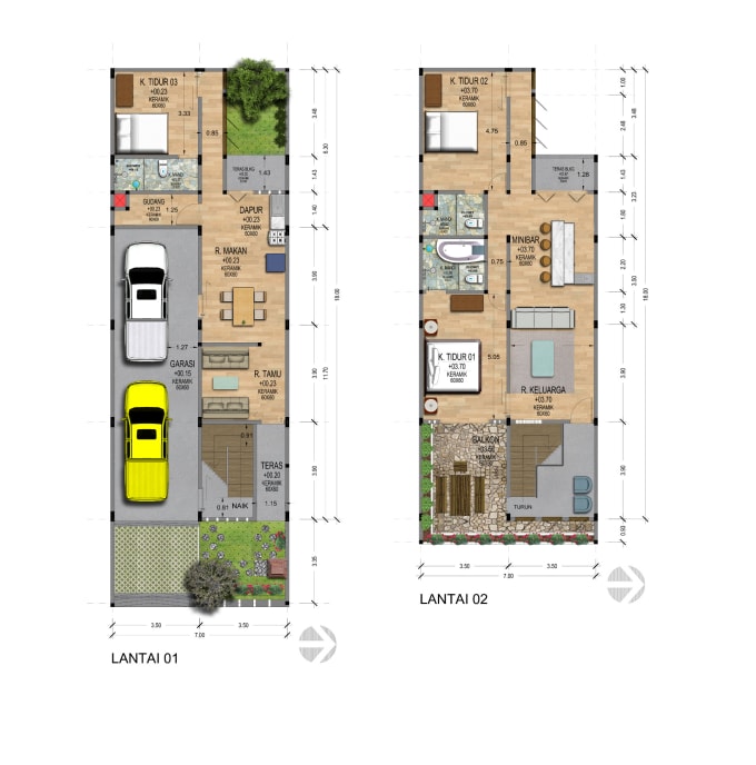 Gig Preview - Draw 2d render photoshop of floorplan , elevation sections