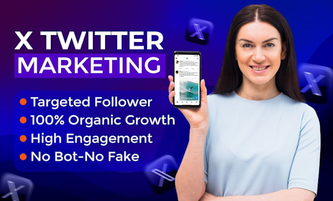 Gig Preview - Do x twitter marketing and promotion for organic growth