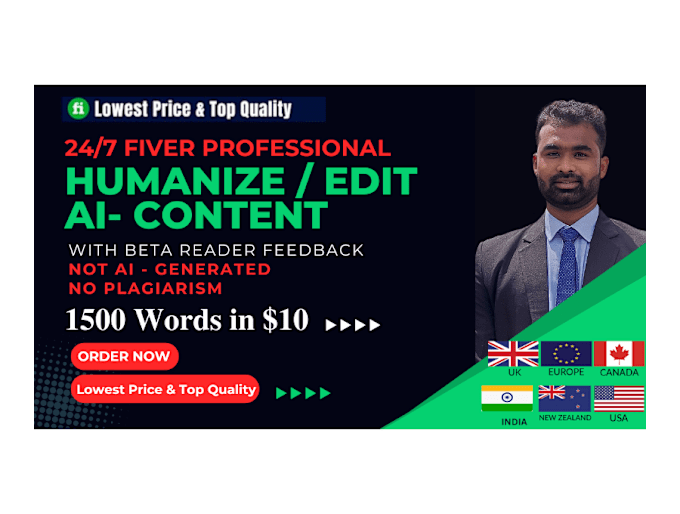 Gig Preview - Humanize ai contents, proofread and edit ai contents