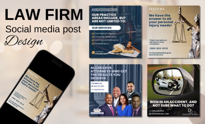 Gig Preview - Design law firm social media post using canva